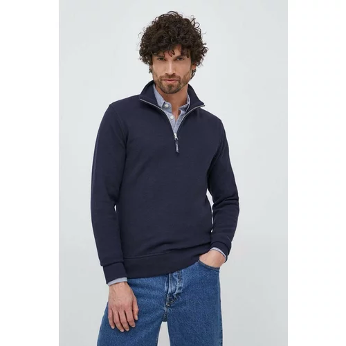 Gant Pamučni pulover boja: tamno plava, lagani, s poludolčevitom