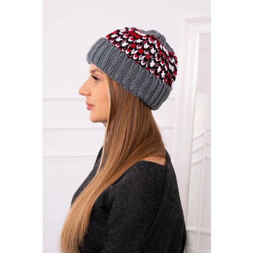 Kesi Women's cap Iris K348 dark gray+red Cene