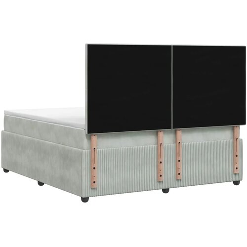  LED okvir za krevet s madracem Svjetlosiva 180 x 200 cm Bar&amp;scaron;un - Svjetlosiva 180 x 200 cm Dizajn s rombovima Slike