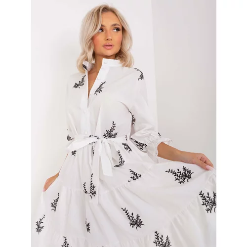 Fashion Hunters Black and white flowing dress with frills
