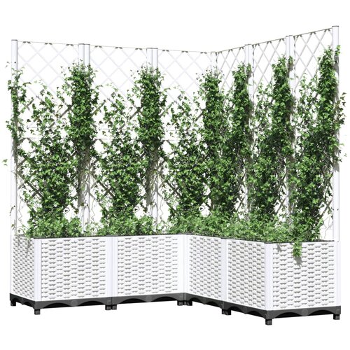  Vrtna sadilica s re&amp;scaron;etkom bijela 120 x 120 x 136 cm PP Slike