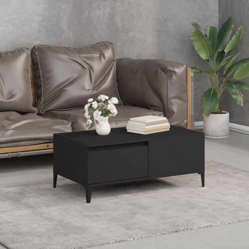 VidaXL Klubska mizica črna 90x50x36,5 cm inženirski les Slike