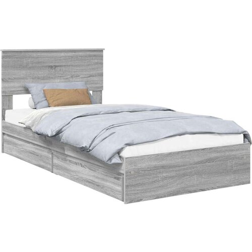  Okvir za krevet s ladicama Siva Sonoma 100 x 200 cm Slike