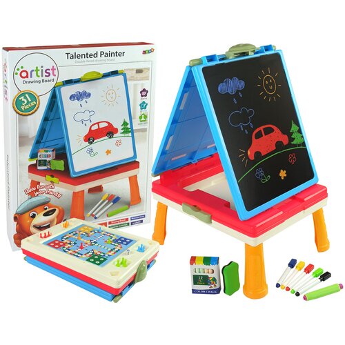  Magnetna ploča s kredom 3u1, plavi stol za igre Slike