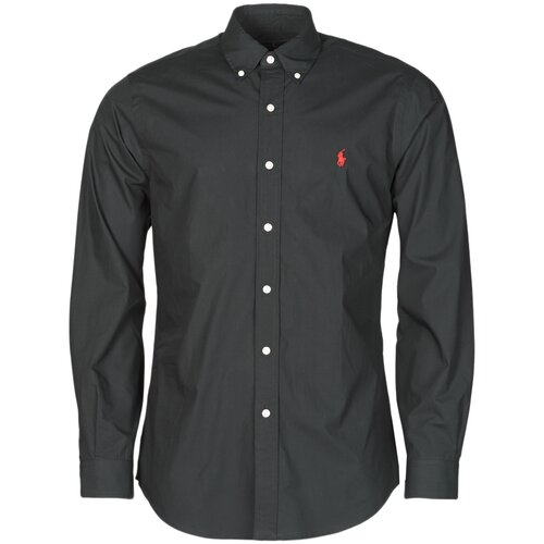 Polo Ralph Lauren Srajce z dolgimi rokavi CHEMISE AJUSTEE EN POPLINE DE COTON COL BOUTONNE LOGO PONY PLAY Črna Slike