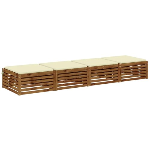  Jastučići za sjedalo od 4 dijela SOEST 4 kom. 100% poliester - Krem (poliester) 60 x 60 x 3 cm 4 Cene