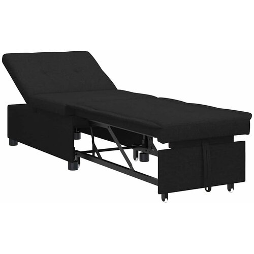  Krevet-sofa na razvlačenje Crna 194 x 50 x 82 cm tkanina Slike