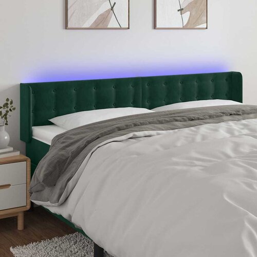  LED uzglavlje tamnozeleno 183x16x78/88 cm bar&scaron;unasto Cijene