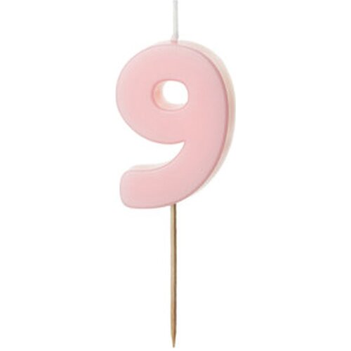 PARTY DECO svečka za rojstni dan številka 9, svetlo roza, 5,5 cm Cene