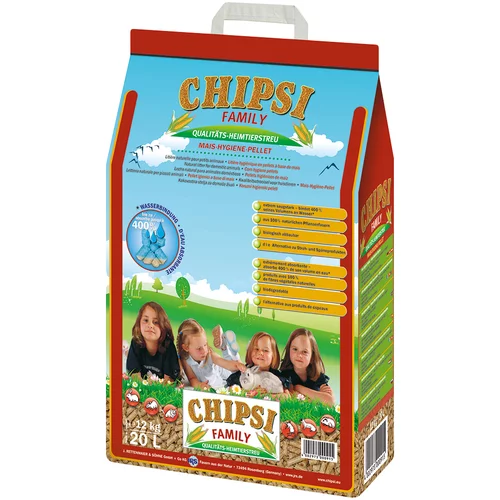 Chipsi Family kukuruzni, higijenski peleti - 20 Litara