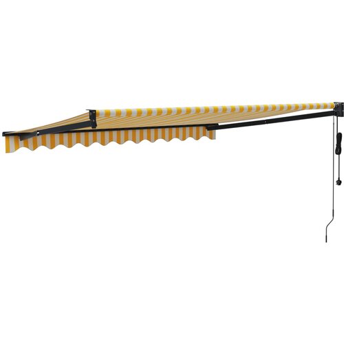  Automatska tenda na uvlačenje žuto-bijela 3 x 2,5 m Slike