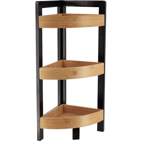 Tendance SAMOSTOJEĆA KUTNA POLICA 23X23X61 CM , MDF/BAMBUS CRNA Slike