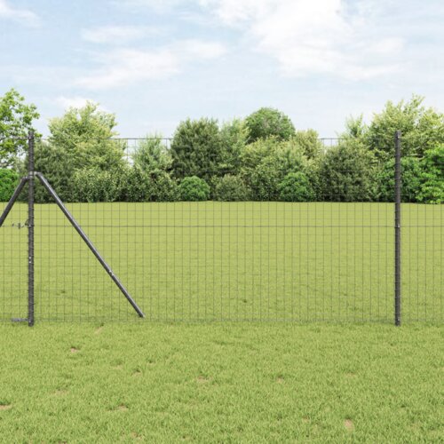  Ograde 2 pcs Siva 130 cm Čelik s praškastim premazom Cijene