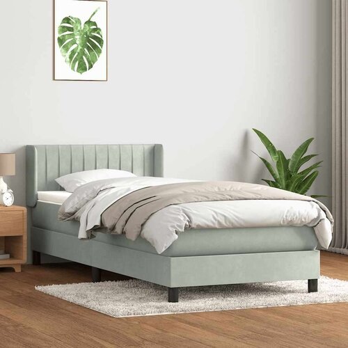 Box Spring krevet s madracem svijetlo sivi 80x220 cm samt Cijene