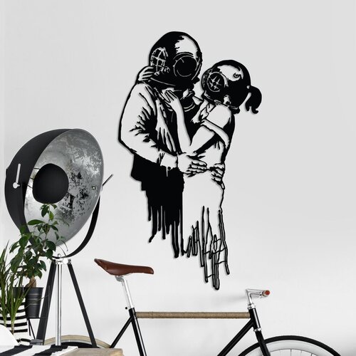 Wallity zidna dekoracija banksy 11, 47 x 85 cm, crna Cene