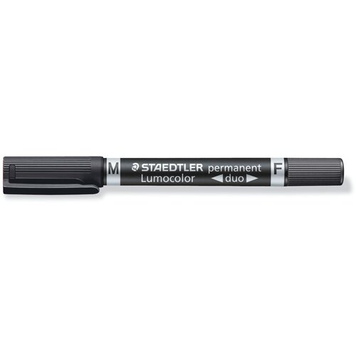 Staedtler marker lumocolor permanent duo z okroglo konic črn Slike