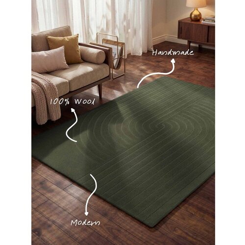 Vikosa Temno zelena ročno tkana volnena preproga 160x230 cm Arcura &amp;ndash; Slike