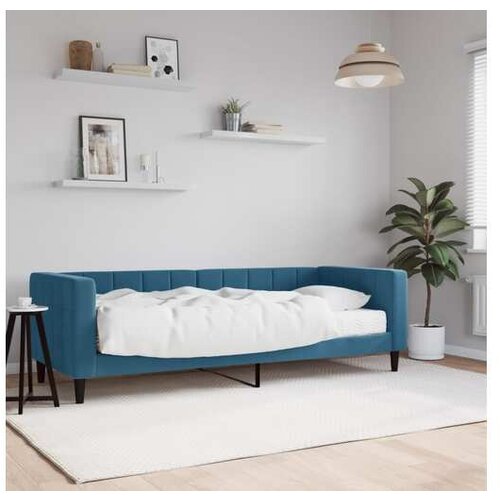 VidaXL Dnevna postelja z vzmetnico modra 80x200 cm žamet Slike