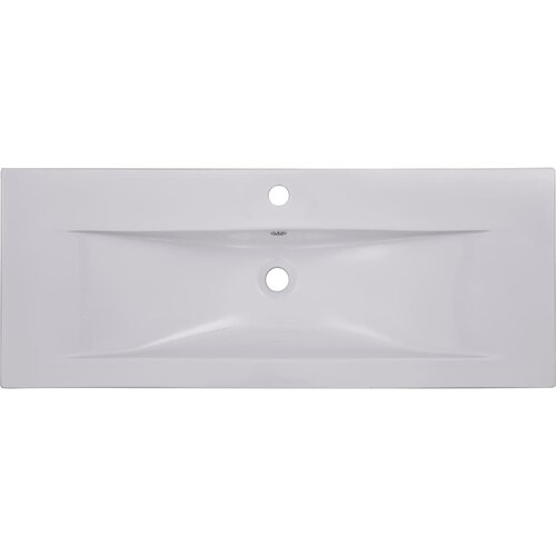  Ugradbeni umivaonik 101 x 39,5 x 18,5 cm keramički bijeli Slike