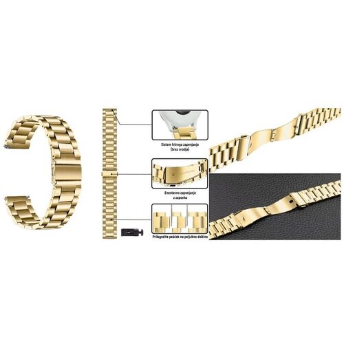 Chameleon Kovinski pa&amp;scaron;ček 22 mm, Gold, za pametno uro Slike