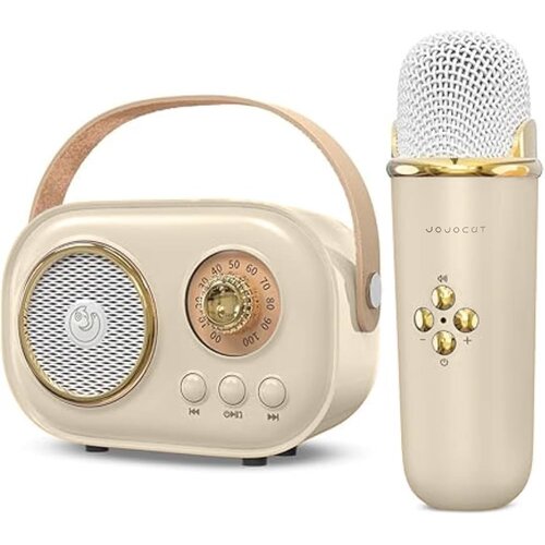 JOJOCUT Mini karaoke radio zvučnik sa mikrofonom C20 bež Slike