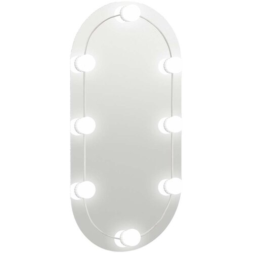  Ogledalo s LED svjetlima 80 x 40 cm stakleno ovalno Slike