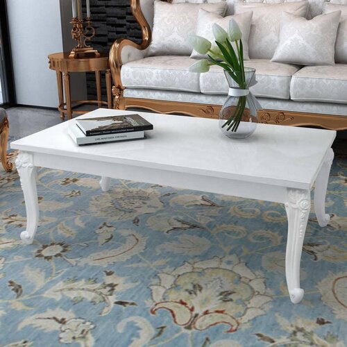 Furnova Klubska mizica 115x65x42 cm visok sijaj bela, (21914869) Cene