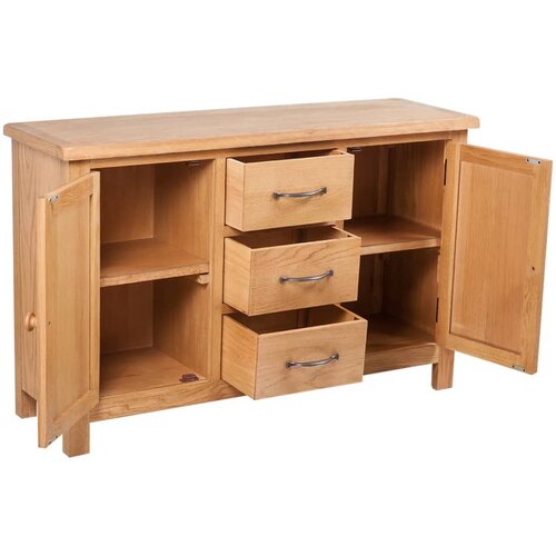  Bočna komoda od masivne hrastovine s 3 ladice 110x33,5x70 cm Slike
