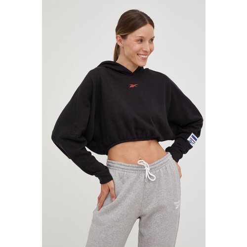 Reebok Dukserica za žene, boja: crna, s kapuljačom, s tiskom Slike
