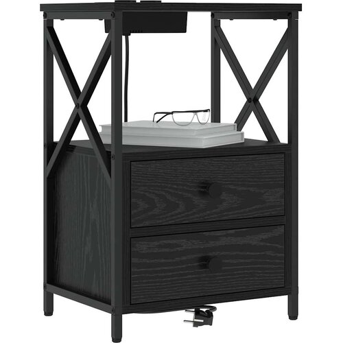  Noćni ormar Crni hrast 40 x 31 x 60 cm Konstruirano drvo Slike