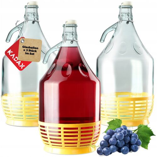 KADAX steklenica za vino 5L balon dama v košari steklenica za vino + zapiralo 3 kosi, (5000355087) Cene