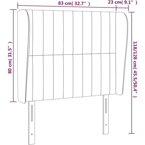  Uzglavlje s u&amp;scaron;ima plavo 83 x 23 x 118/128 cm od tkanine Slike