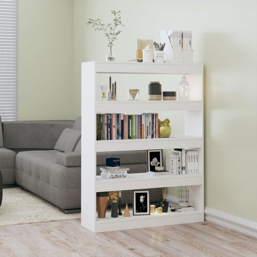 Furnova Knjižna omara/pregrada bela 100x30x135 cm, (21932658) Cene