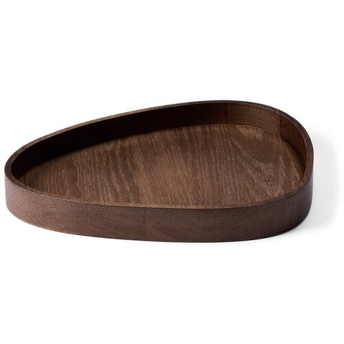 LIND DNA Rjava dekorativna lesena škatla za shranjevanje 26x23x3 cm Curve L – Cene