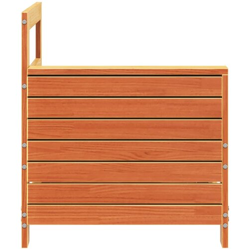  Vrtna sofa s naslonom za ruke smeđa 69x62x70,5 cm od borovine Slike