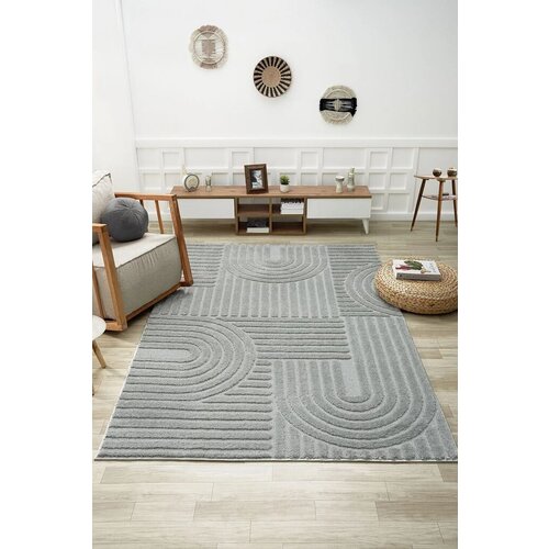 Conceptum Hypnose tepih 0691B, pravougaoni, 80x300 cm, sivi Cene