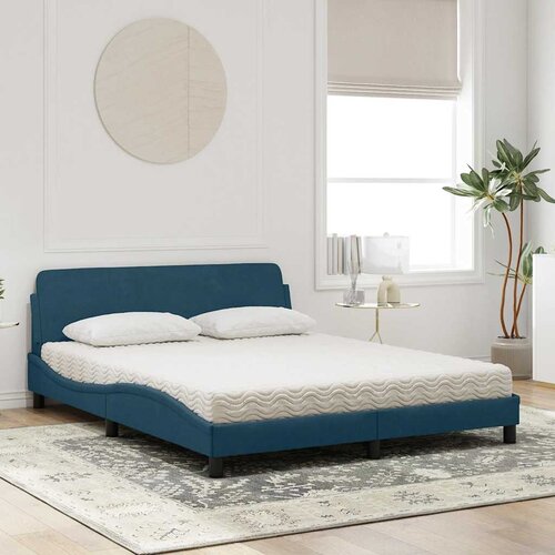  Krevet s madracem Dover plavi 160x200 cm baršunasti Cene