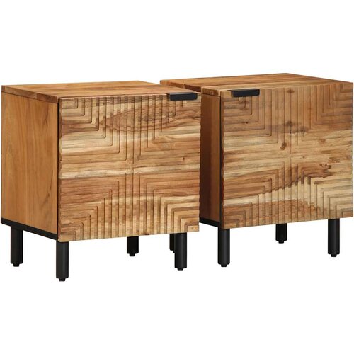 Noćni ormarići 2 kom 40x33x46 cm Masivno drvo akacije - 2 Drvo bagrema Cijene