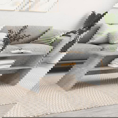 The Living Store Klubska mizica betonsko siva 90x55x42,5 cm inženirski les - Klubska Mizica, (21574693) Cene