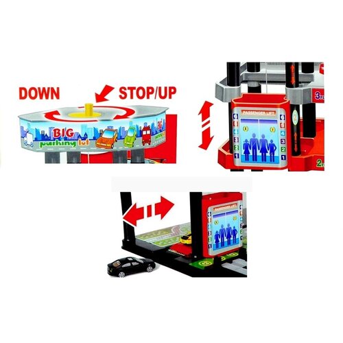 Lean Toys petnadstropna garaža z dvigalom Slike