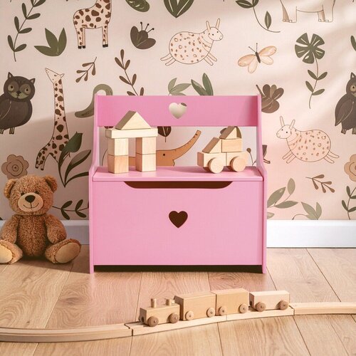 Premier Housewares Ružičasti dječji ormar s klupom 60x62x34 cm Pink Heart &amp;ndash; Slike