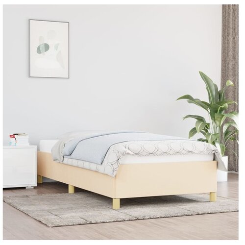  Posteljni okvir krem 90x190 cm blago Cene