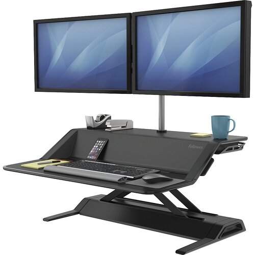 Fellowes delovna postaja za sedeče in stoječe delo lotus&amp;trade;, vx&amp;scaron;xg 140 x 832 x 616 mm, črne barve Slike
