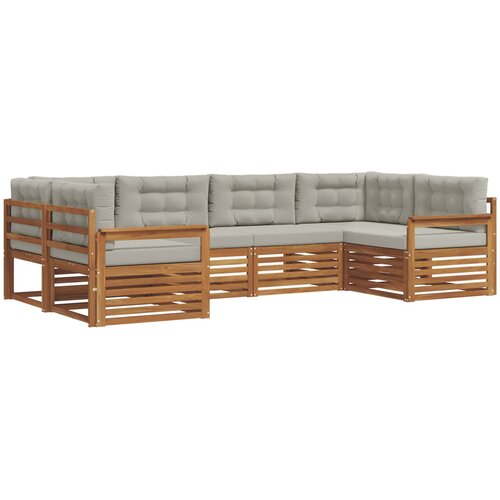  Set vanjskih sofa 6 kom. Prirodna i svijetlo siva 325 x 168,5 x 73 cm Slike