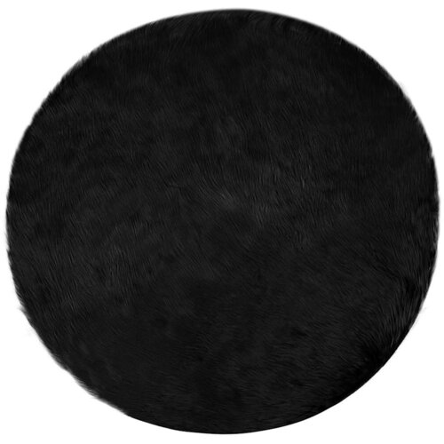 vidaXL Lažni Ovčji Tepih Crna 100 x 100 cm Poliester Cene