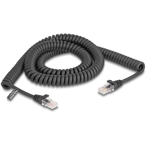 Delock RJ45 Coiled Cable male to male Cat.5e 3 m black Cijene