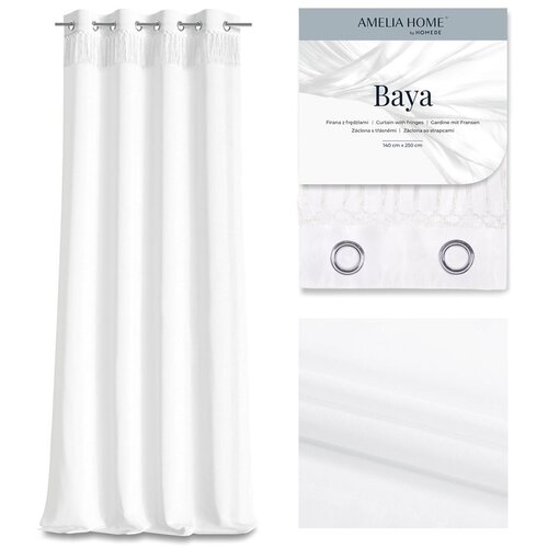  Curtain BAYA color white eyelets veil 140x250 ameliahome Slike