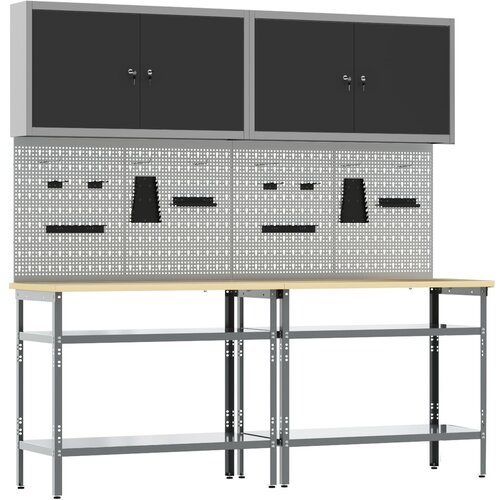 vidaXL Set 6 Siva Jeklo Orodni panel Pravokoten Industrijski Cene