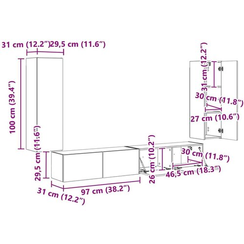  Bijelo 98 x 31 x 29 5 cm Slike