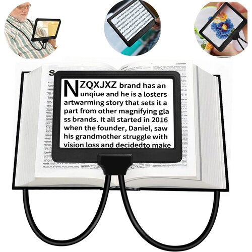 NZQXJXZ ročna 5x povečevalna lupa z LED z fleksibilnim vratnim držalom Slike